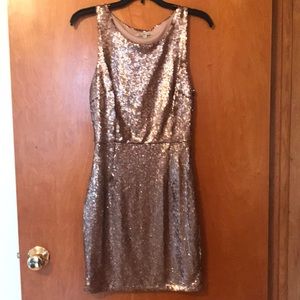 NWOT Charlotte Russe champagne gold sequin dress